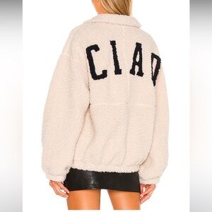 LPA Cream Teddy Jacket with Black Lettering